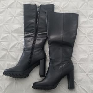 JustFab Black Knee High Boots (Lorana)